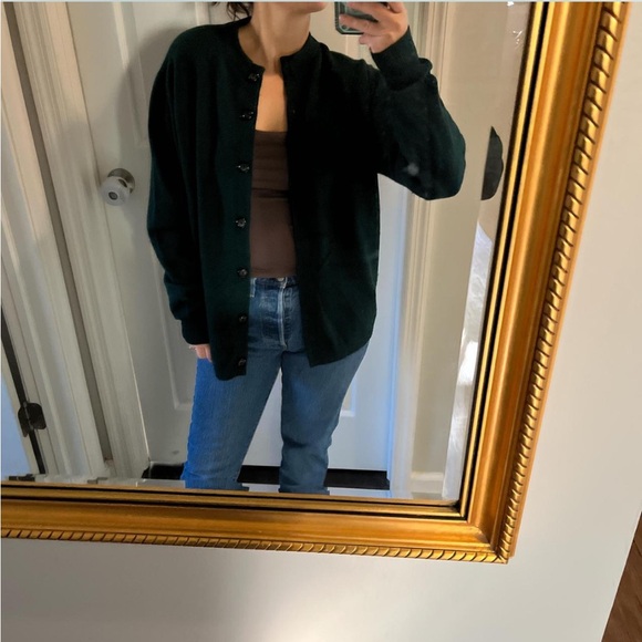 Pringles of Scotland cashmere cardigan emerald green size large - Picture 7 of 7